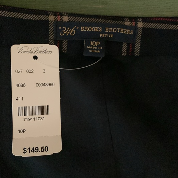 NWT 346 Brooks Brothers Wool Windowpane Plaid Pencil Skirt.  Sz 10p - Picture 6 of 6